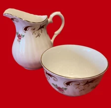 STAFFORDSHIRE BONE CHINA CREAMER & SUGAR SET ENGLAND ROSES DEMITASSE SET