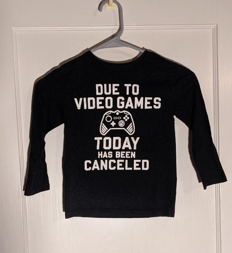 Boys " The Children's Place" Black Long Sleeve Graphic T-shirt in Size XS 4