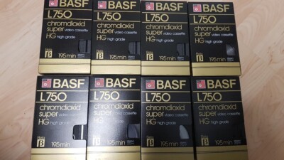 8 Beta Cassetten BASF L750 Chromdioxid super HG 195 Min. /Neuwertig