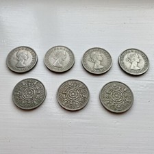 1953 to 1967 Queen Elizabeth II Two Shilling Coins Collection