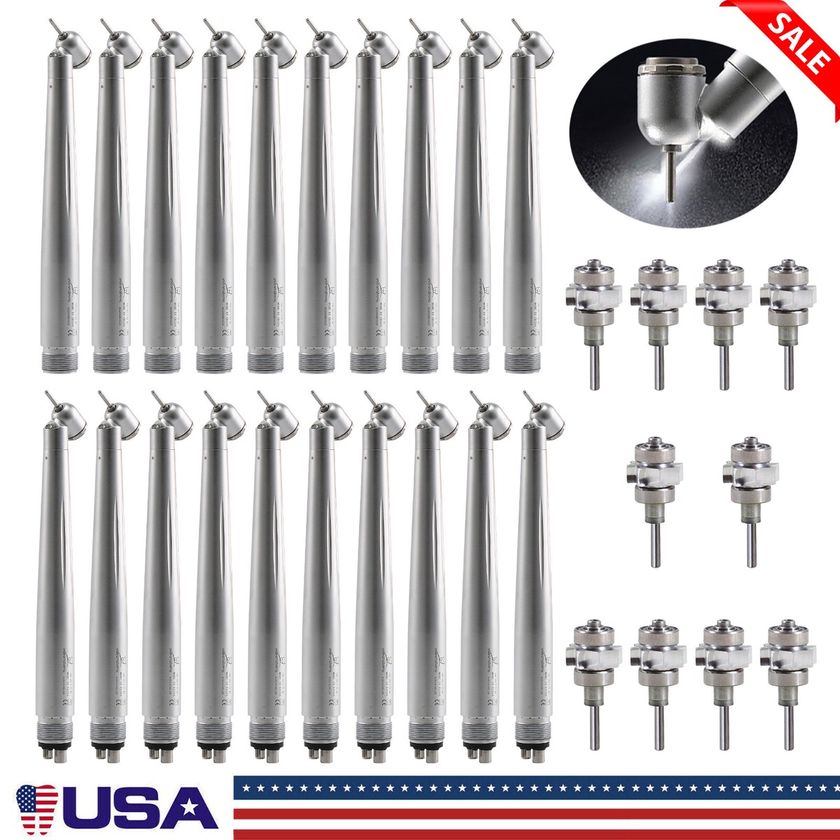 Dental 45 Degree Surgical High Speed Handpiece LED E-generator 2