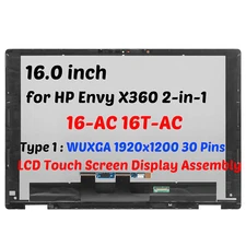 for HP Envy x360 2-in-1 16-AC0004UA 16-AC0032NB WUXGA LCD Touch Screen Assembly