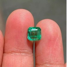 Natural Green Colombian Emerald Certified Asscher Cut 9x9 MM Loose Gemstone