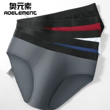 Men's Cotton Underwear Briefs Comfortable Breathable Solid Mid Waist Panties