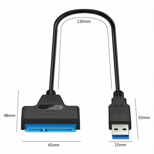 USB 3.0 to SATA 22 Pin 2.5 Inch Hard Disk Drive SSD Adapter Connector Cable Lead - Picture 6 of 7