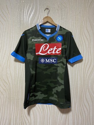 NAPOLI 2013 2014 AWAY FOOTBALL SHIRT SOCCER JERSEY MACRON sz