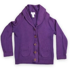 JG Hook Sweater Womens Large Purple Lavender Cable Knit Cardigan Granny Core VTg