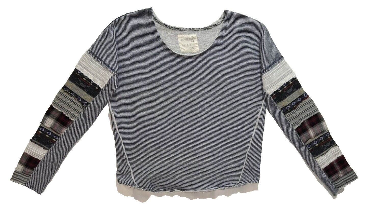 We Free People Boho Patchwork Pullover Sz M Blue … - image 1