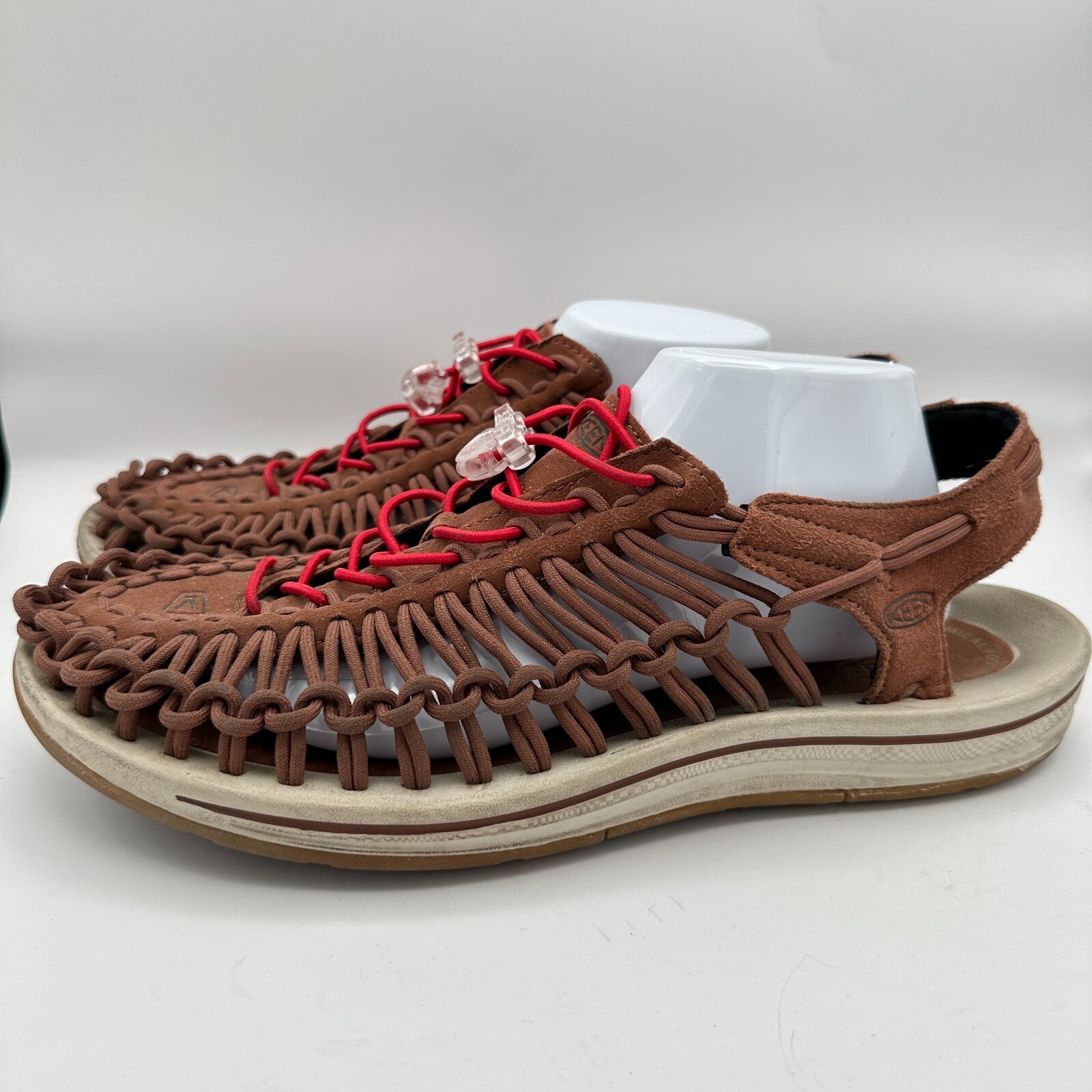 Sandali Keen Uneek Paracord Uomo 12M Marrone Rosso Bungee Escursionismo Gorpcore Outdoor