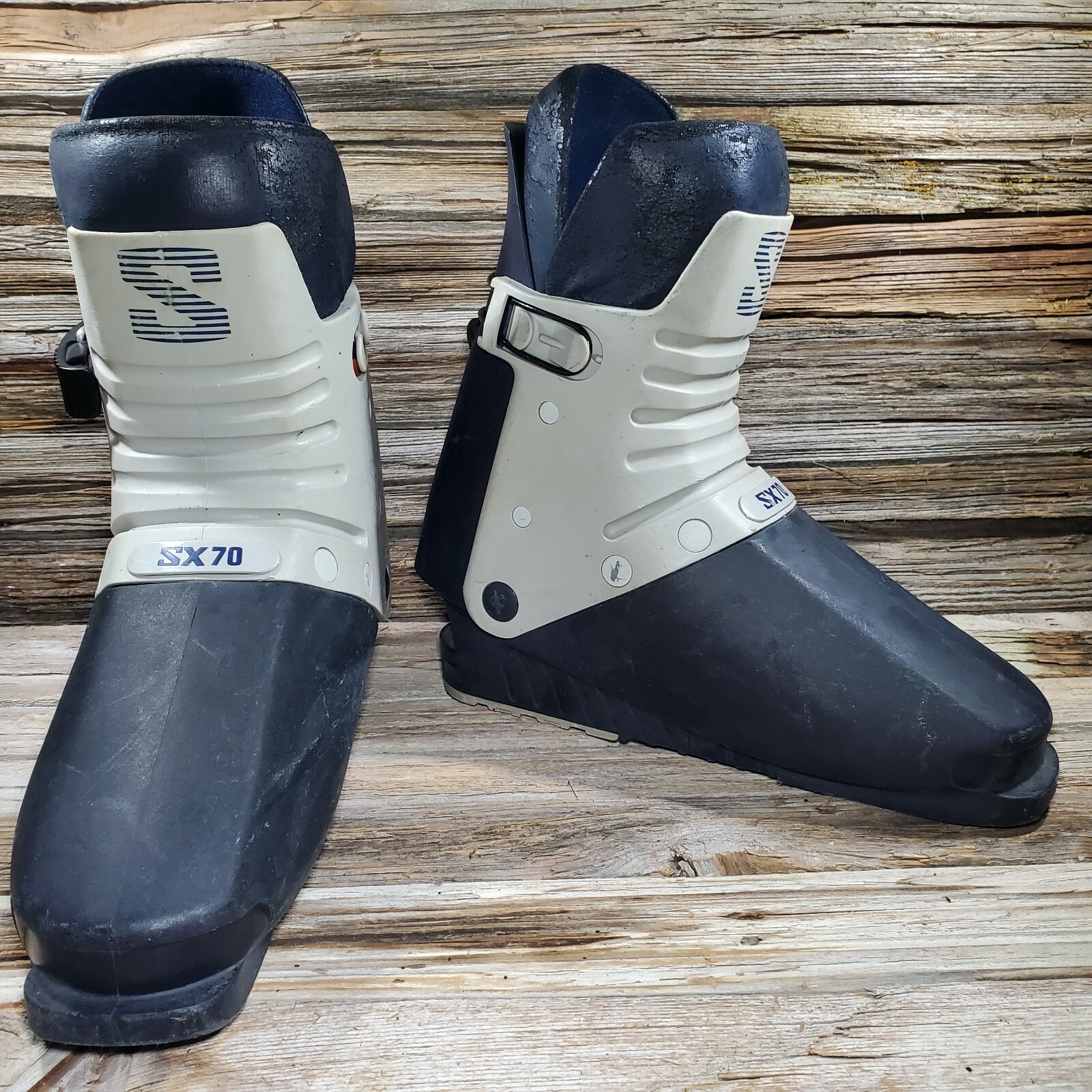 Scarponi da sci Salomon SX70 vintage retrò made in France 345 grigio navy