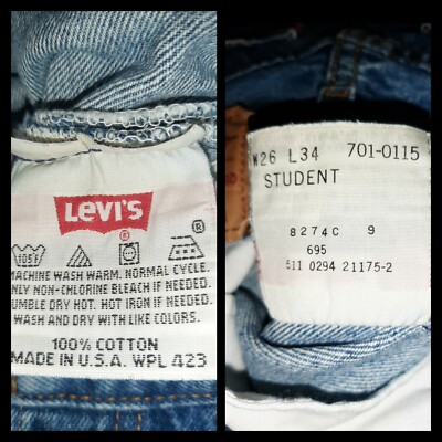 VINTAGE 90's Levi's 501 STUDENT High Straight Crop Jeans 26 Re