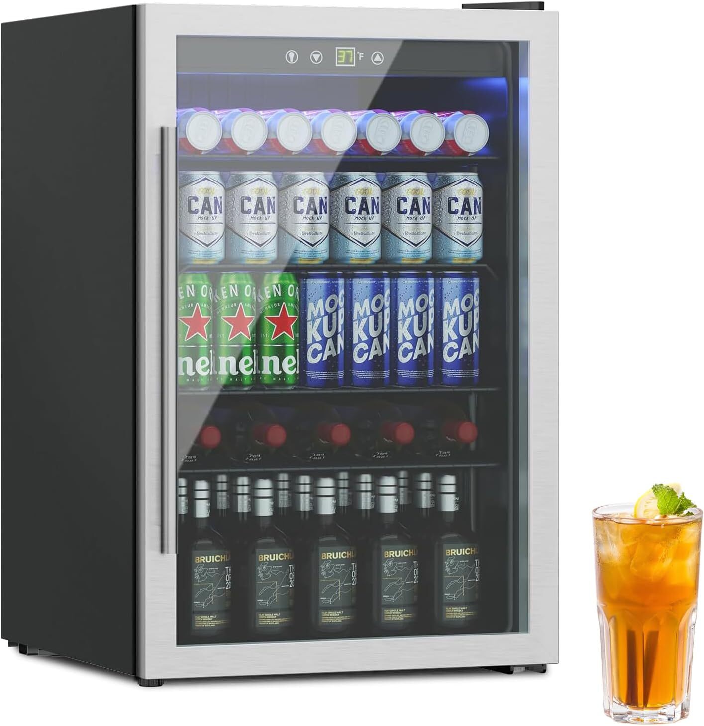 Compact Beverage Refrigerator,60 Can/1.3 Cubic Feet Mini Fridge 