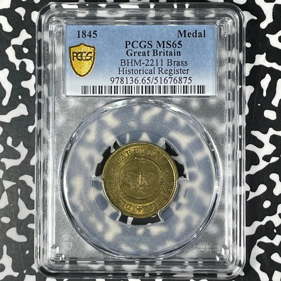 Lote Medalla Registro Histórico Nacional G.B 1845 PCGS MS65 #G082 ¡Gema BU! BHM#2211 Foto 2 de 4
