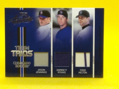 2005 Absolute TEAM TRIOS JERSEYS #TT-29 J. Jennings, G. Atkins, T. Helton *6/50*
