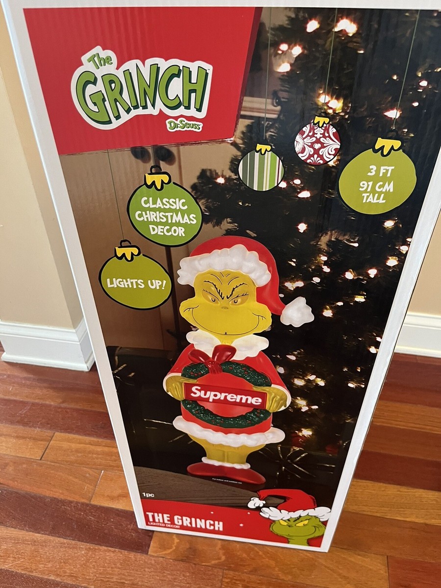 Supreme 3 Foot Grinch LED Lighted Brand New Sealed Same Day Supreme 3 Foot Grinch LED Lighted Brand New Sealed Same Day