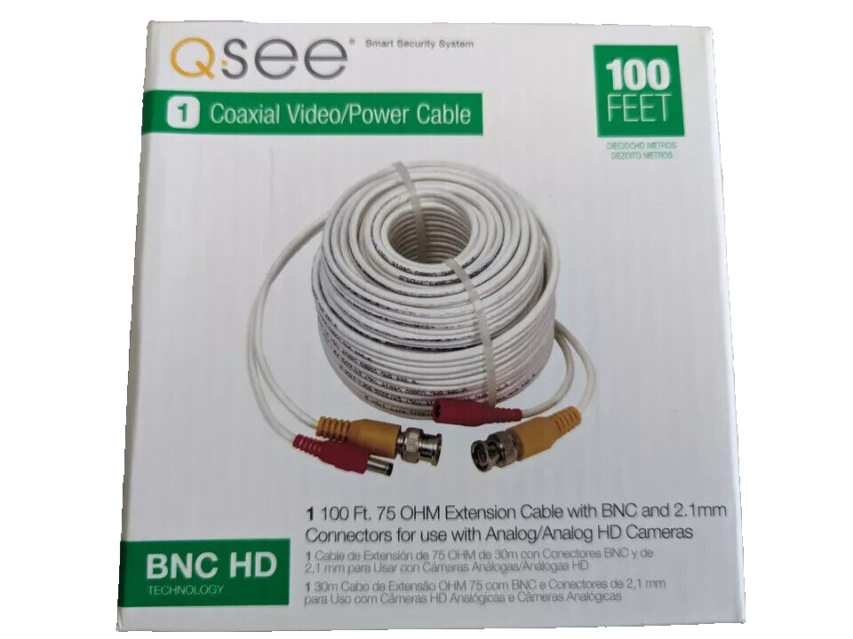 Power Cable Q See Bnc Hd QSEE BNC HD Coaxial Video/Power Cable 100