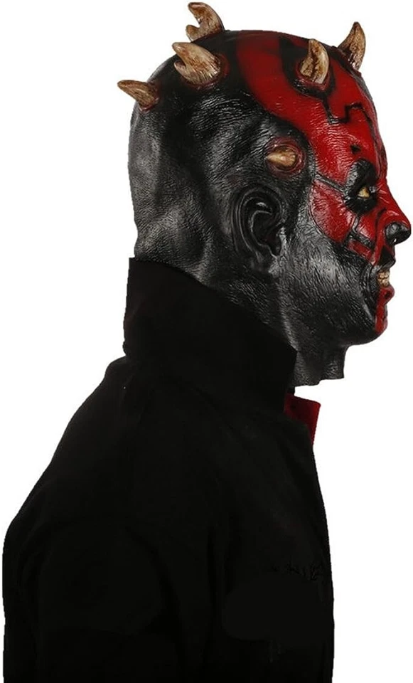 Scary Creepy Halloween Devil Latex Costume Mask - Darth Maul mask - Image 4 of 4