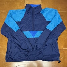 Vintage Nike Jacket Mens Large Blue Windbreaker Full Zip Long Sleeve Lined
