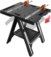 WORX Pegasus Multi-Function Work Table and Sawhorse with Quick Clamps and Holdin
