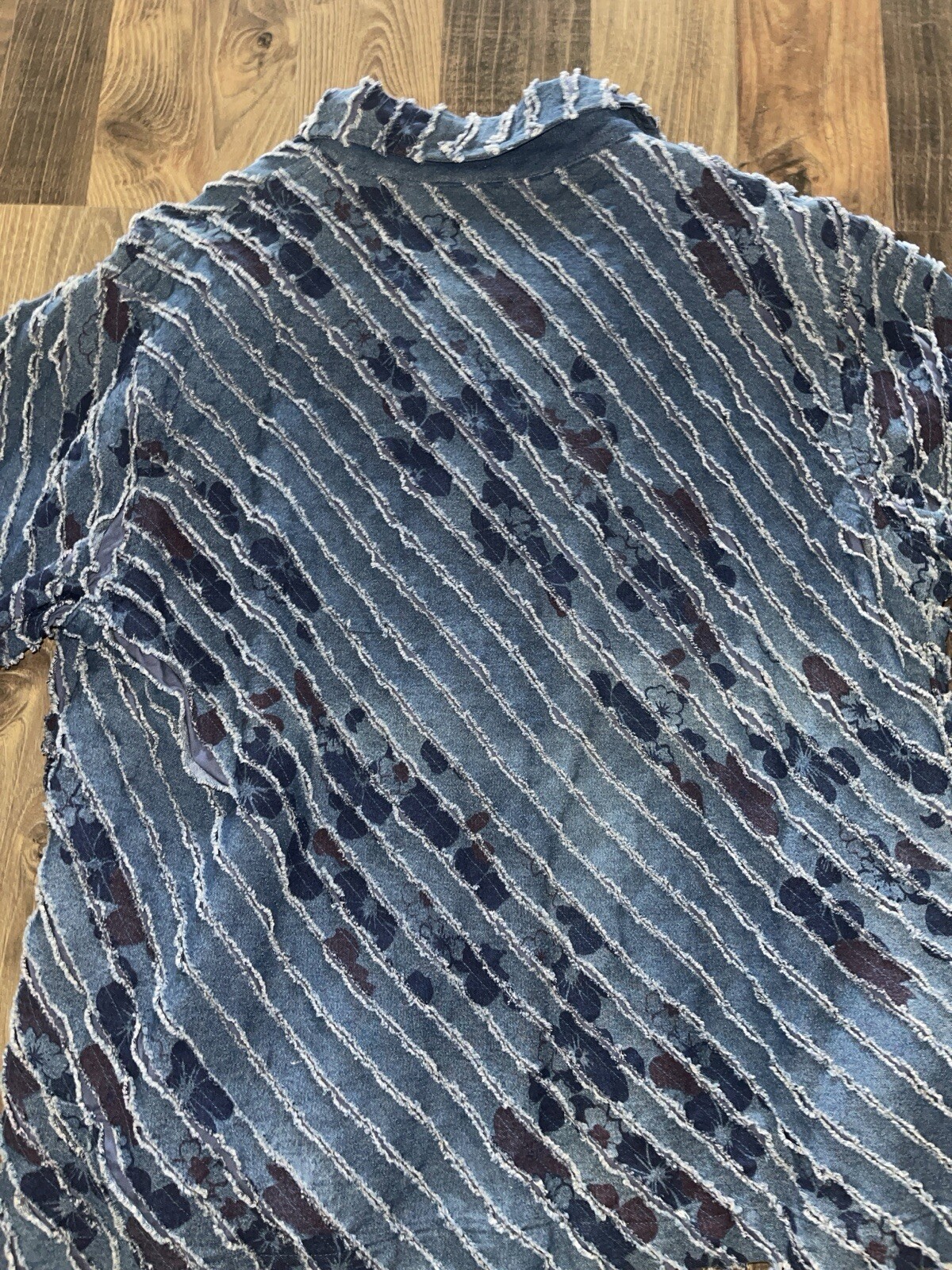 K*e*r*e*n hart Patchwork Blue Shacket Women's Siz… - image 2