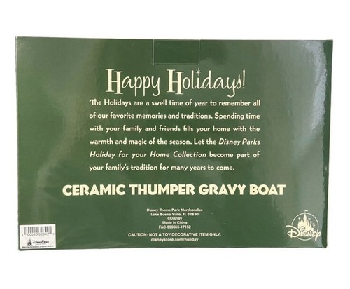 Disney Parks HAPPY HOLIDAYS Thumper Bunny Rabbit Gravy Boat BAMBI & Friends NEW - Picture 9 of 11