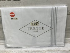 Frette Cruise 2 King Pillowcases White / Celadon Green Set of 2 New