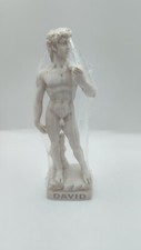Cerrini Barbara 94 Resina Blanca Tallada a Mano Estatua de David Italia De Colección RARA