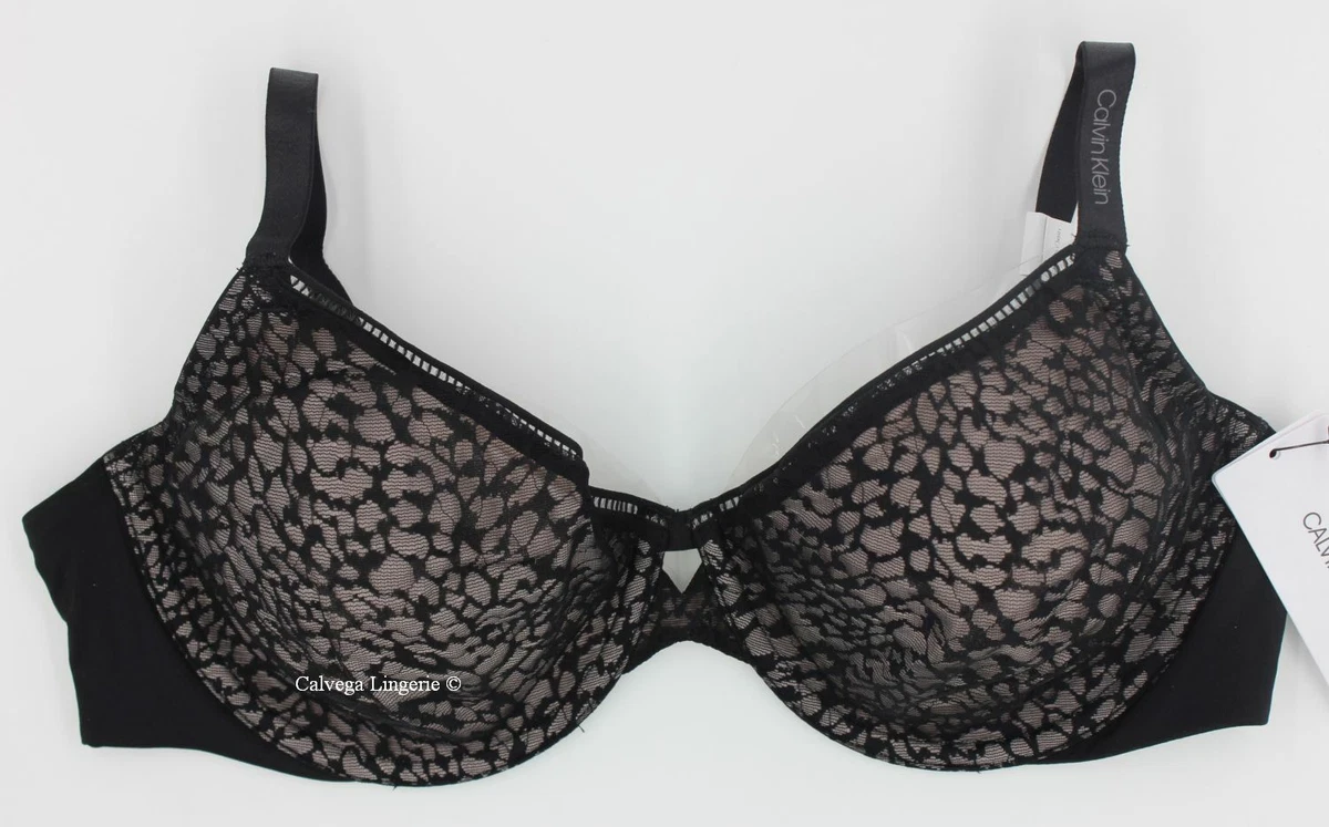 NWT Calvin Klein QF5390 Running Leopard Seamless Plunge Soft Cup