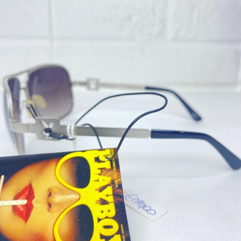 Gafas de sol PLAYBOY mod PB00268-02 plateadas estilo aviador vintage raras para mujer H1362 Foto 3 de 4
