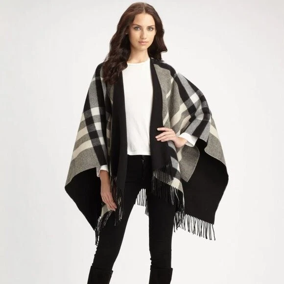Burberry poncho black sales