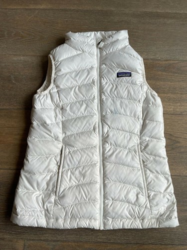 Patagonia Girls White Down Puffy Vest 
