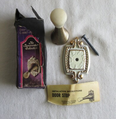 Vtg Amerock Bonaventure door stop with back plate C-8867-RW Carriage House NOS