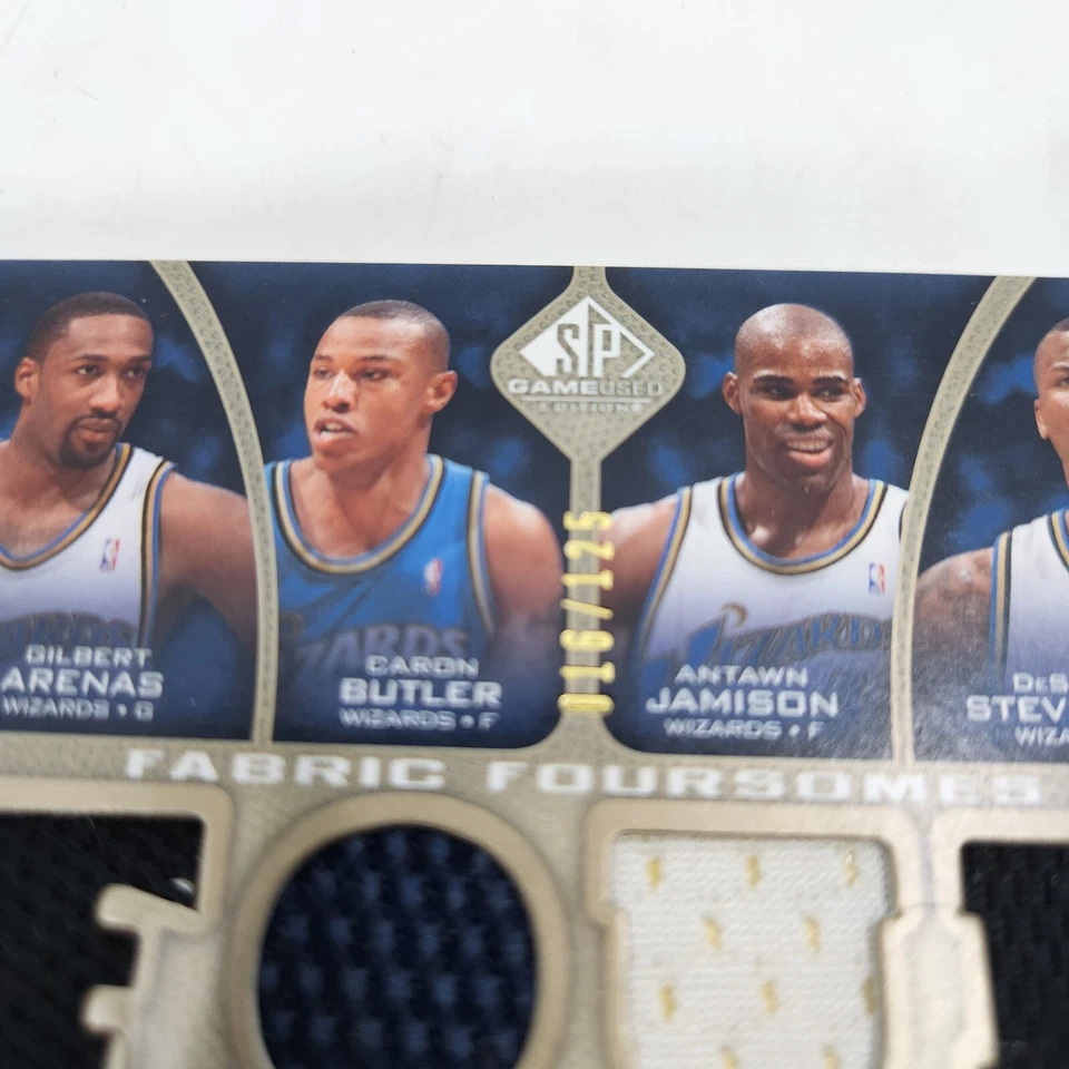 Juego NBA SP 2009-10 usado tela cuarteto Arenas Butler Jamison #F4-JASB/125 Foto 3 de 3