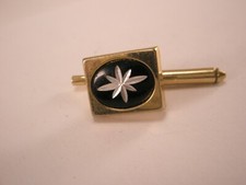 SINGLE 1 3/8" Starburst Black Rectangle Vintage Formal Tuxedo Shirt Stud b130