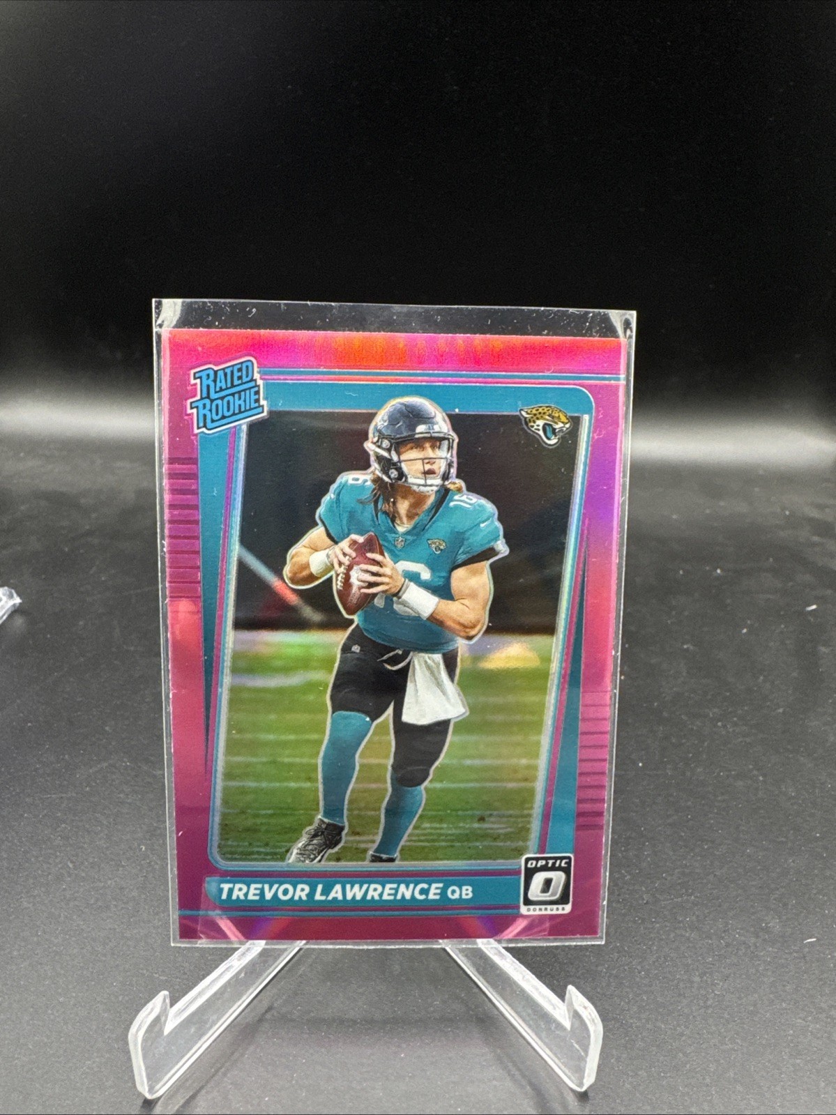 2021 Donruss Trevor Lawrence Rated Rookie Pink Prizm Optic Preview RC #P-251