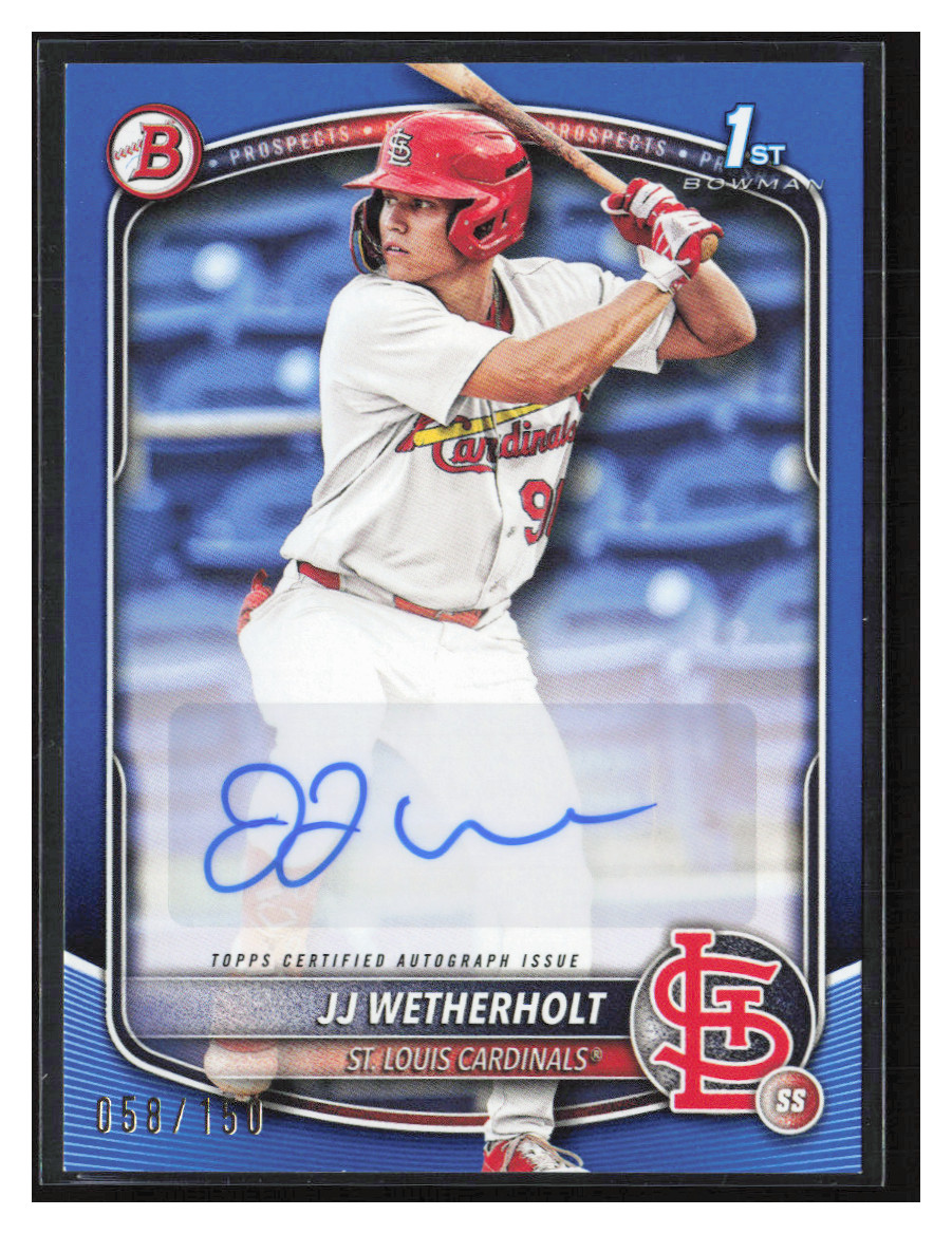 2025 Bowman 1st Bowman blue JJ Wetherholt Auto 58/150 St. Louis Cardinals RC