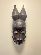 African Mask Baule Tribal Face Mask Handmade Vintage Unique Art-G1932