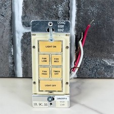 Insteon KeypadLinc Dimmer Switch 6-Button Engraved Fan/Light Ivory