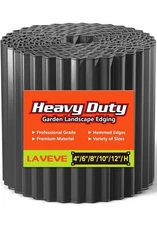 Garden Landscape Edging Border Gray 6 Inch x 20 FT Corrugated Sturdy Metal 