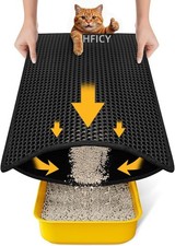 Large Double Layer Cat Litter Mat Non Slip Washable Anti Tracking Pad UK