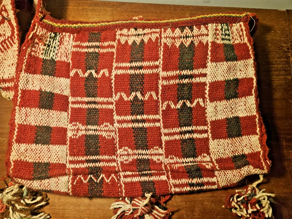 Bolso de lana tejido chamánico andino vintage Foto 2 de 4