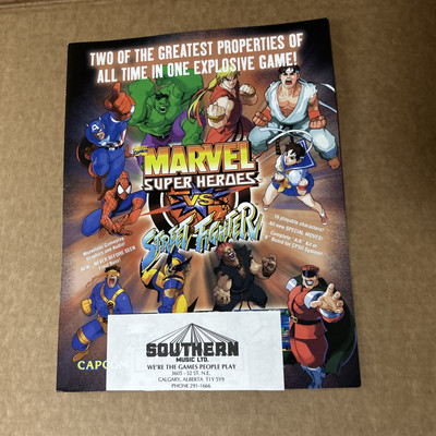nos Original Factory Marvel Vs Streetfighter Capcom arcade Video game flyer