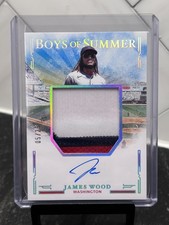 James Wood 2025 Panini Boys Of Summer Patch Oncard Auto /25 Washington Nationals