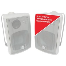 Powerful 4" High Performance Outdoor Speakers  White