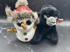 Ty Beanie babies Buttons the snowman (2018) & Bo The  Gorilla (2017) w/ Tags