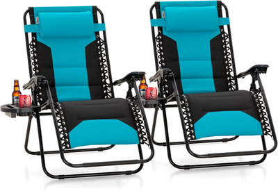 Sophia & William Oversized Zero Gravity Chair Set of 2 Padded, Folding Lounge Ch