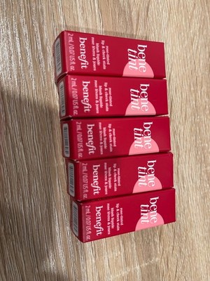 Lot of 5 Benefit Benetint Rose-Tinted Lip & Cheek Stain Mini 2ml New