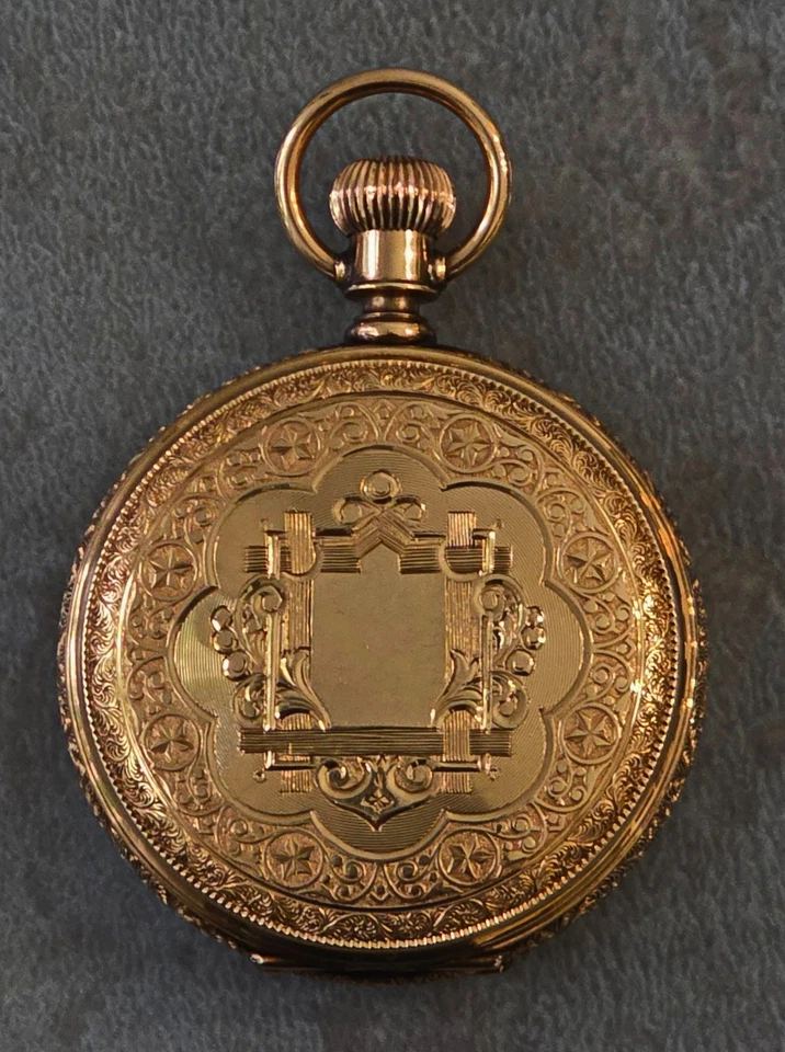 c. 1880 14K AMERICAN WALTHAM WATCH CO. 40mm FULL HUNTER POCKET WATCH - Image 3 of 4