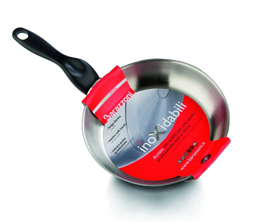Barazzoni Le Inoxidabili Padella 20cm in Acciaio Inox 18/10, Argento, 20 cm qCNU - Immagine 4 di 4