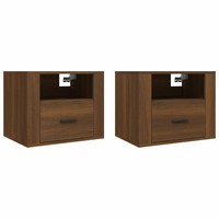 Wand-Nachttische 2 Stk. Braun Eichen-Optik 50X36X40 Cm
